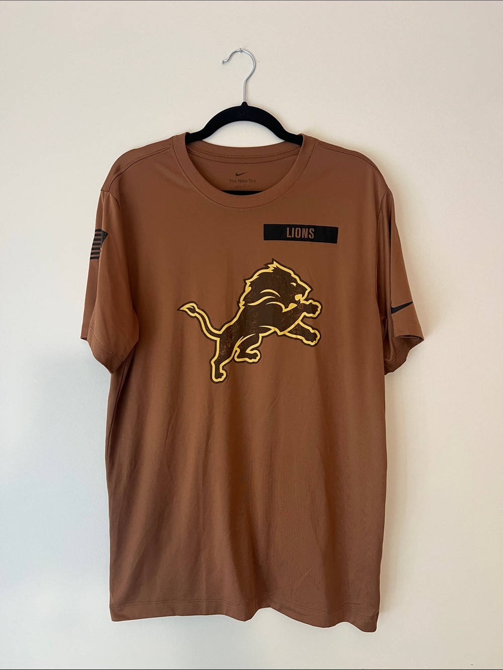 Men's Brown Lions Graphic Short Sleeve Tee by Nike Dry-Fit